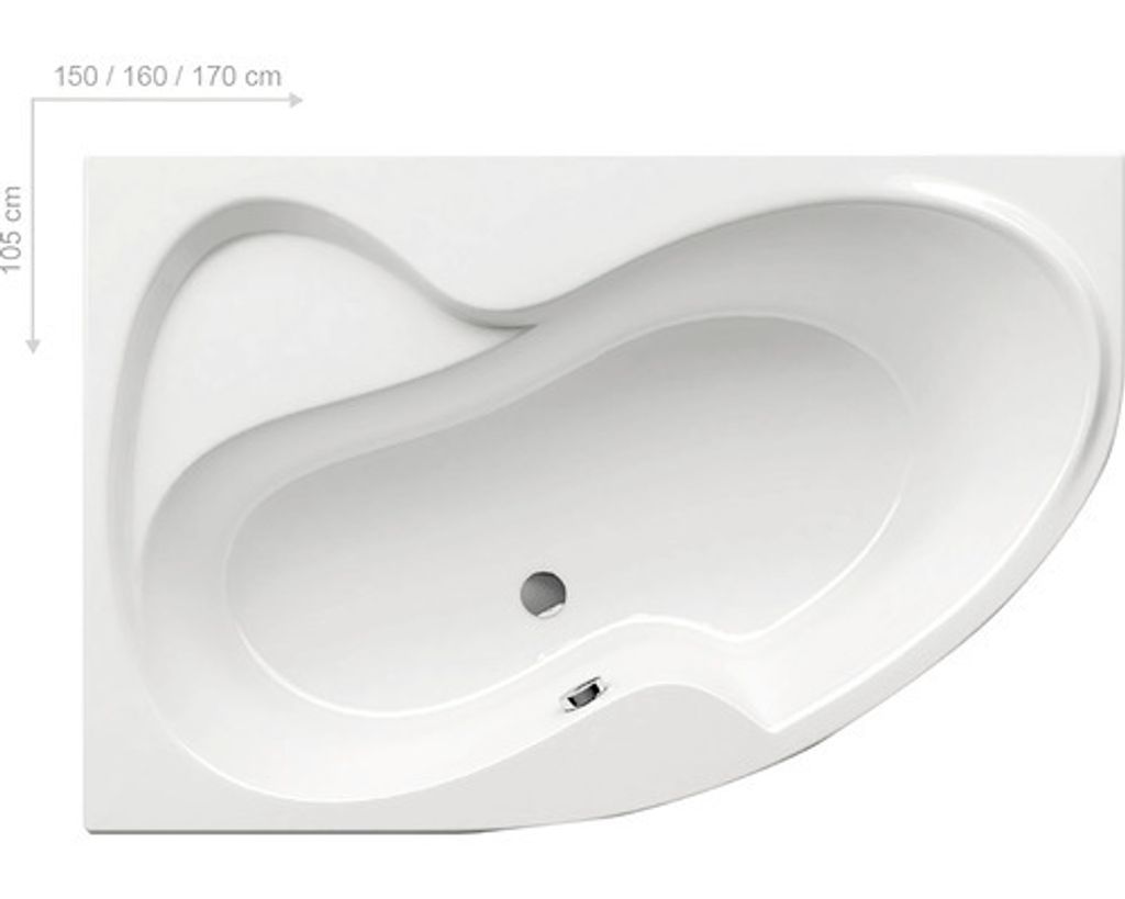 Ravak Rosa II - Asymmetrische Badewanne 1600x1050 mm, links, weiß CM21000000