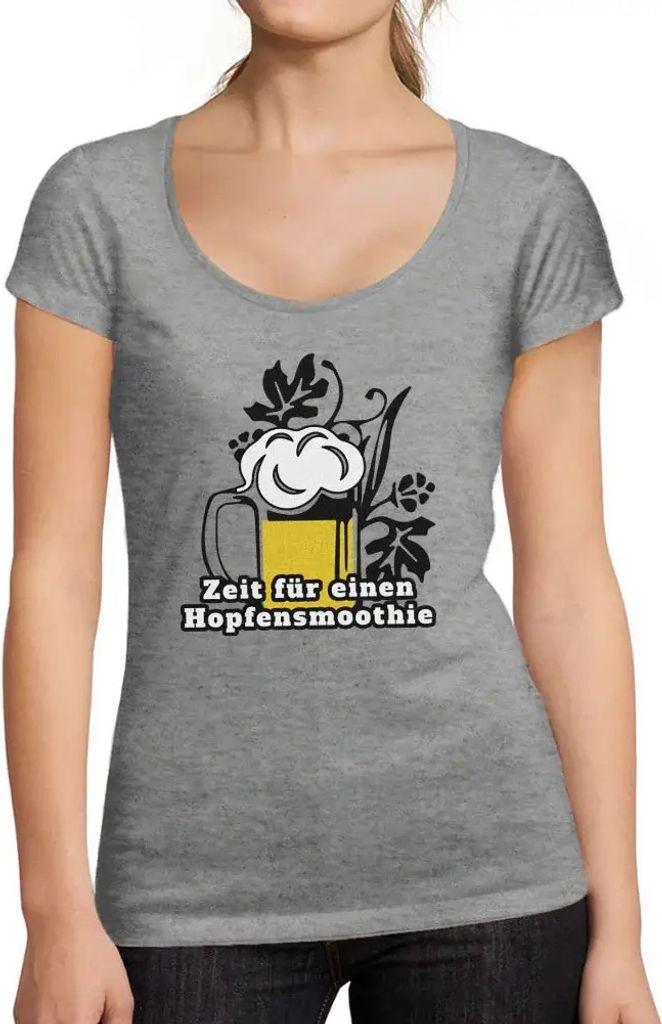 Damen Grafik T-Shirt Zeit Für Einen Hopfensmoothie Öko-Verantwortlich Vintage Jahrgang Kurzarm Lustige Druck Geburtstag Geschenk Frau