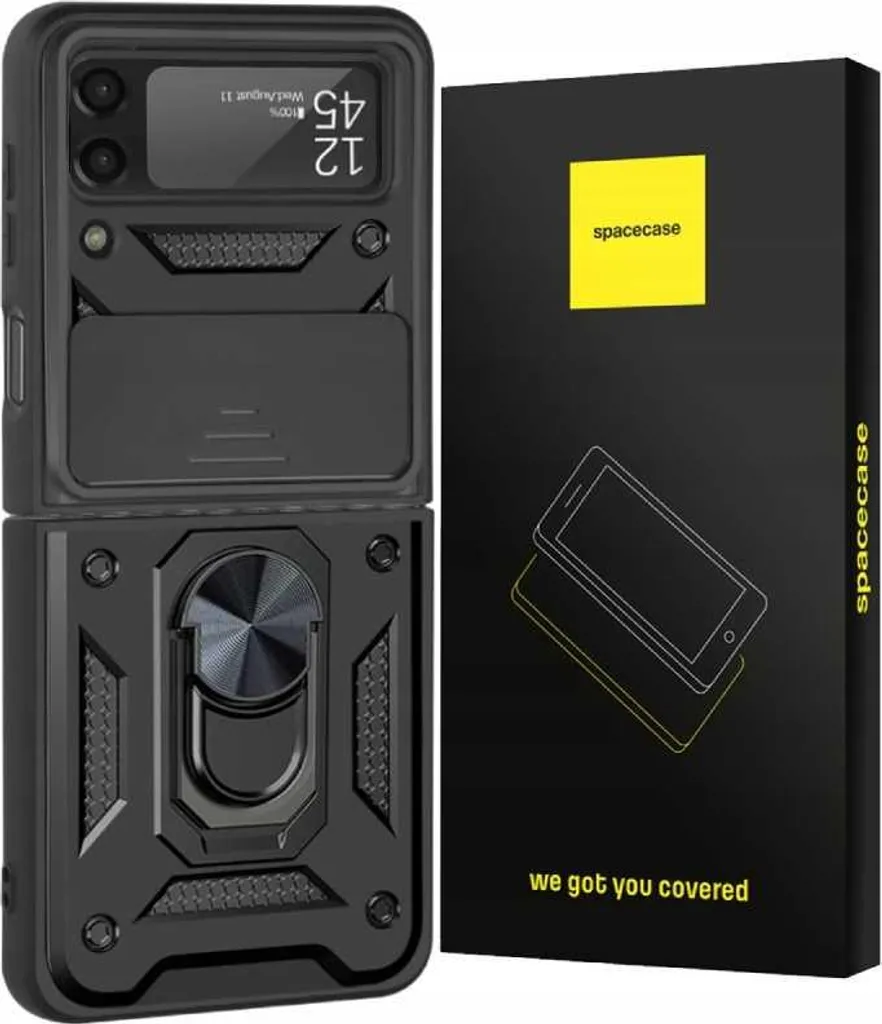 Custodia SPACECASE Camring Galaxy Z Flip 3 Nero - Protezione Fotocamera