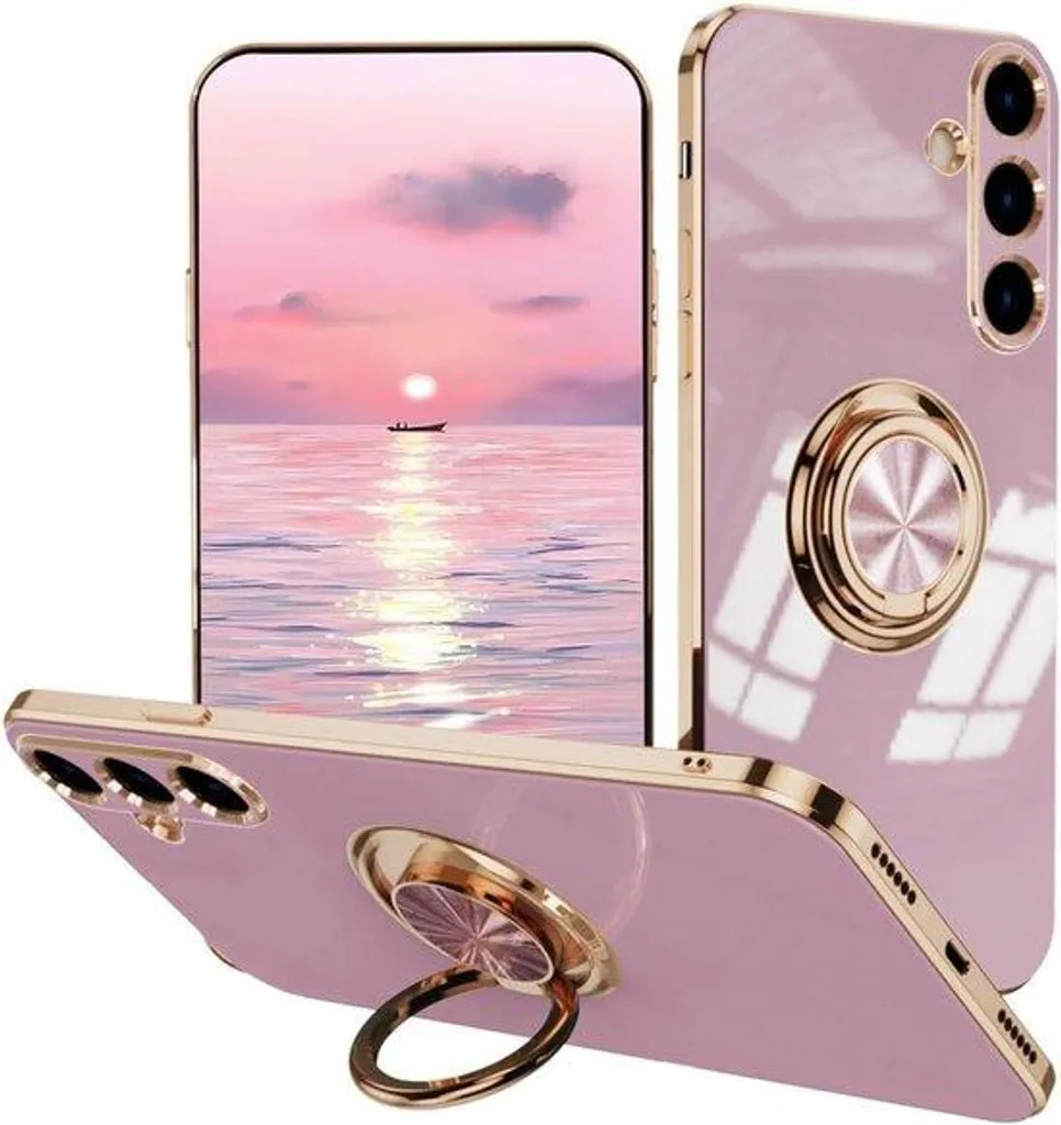 Coque Galaxy A16 violette avec anneau de maintien et dos renforcé