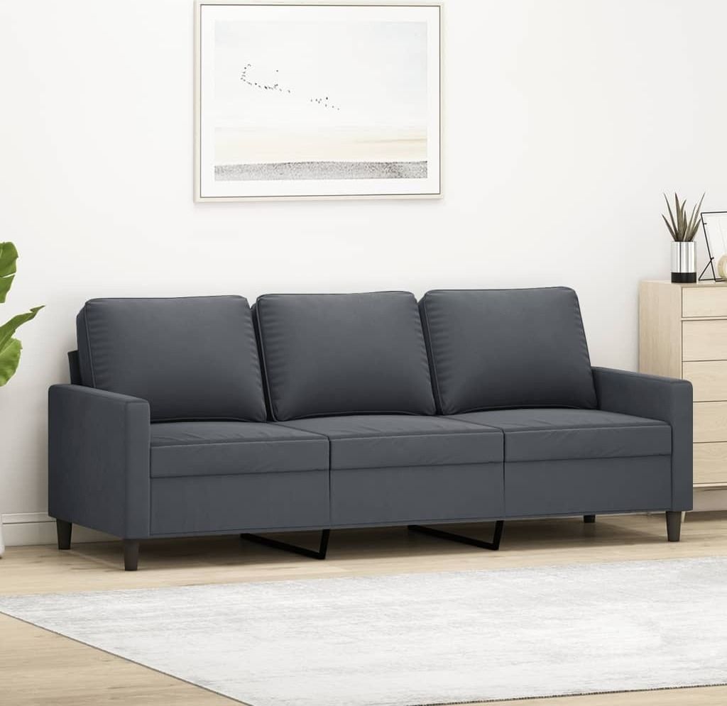 “2026 Moderne“3-Sitzer-Sofa Dunkelgrau 180cm Samt - Klassische Sofas Designermöbel 8216438