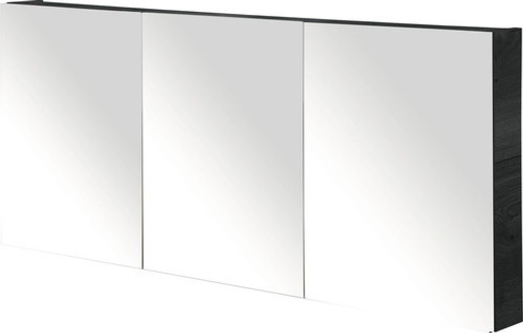 Spiegelschrank Sanox Bloxx 160 x 13 x 65 cm black oak 3-türig