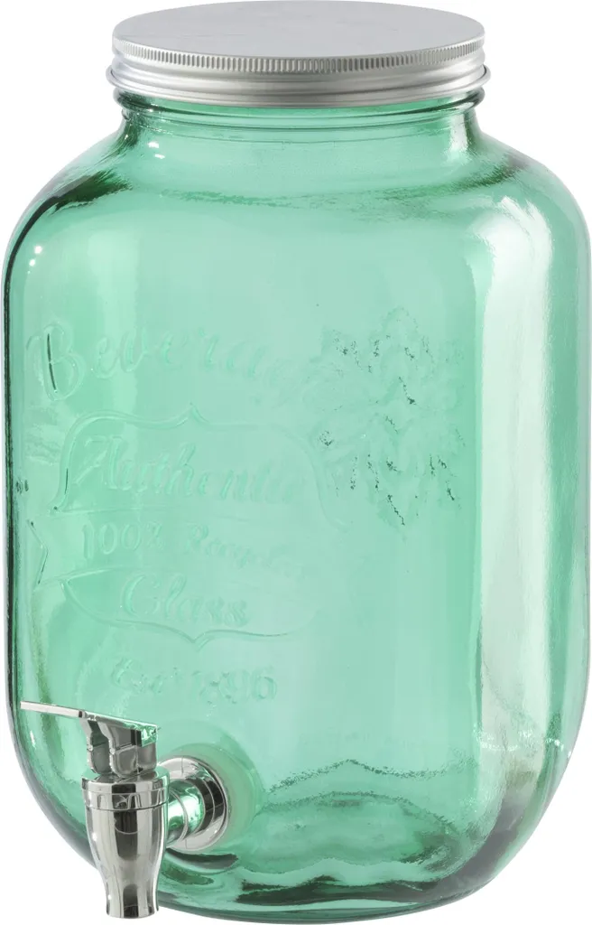 Fontaine à boisson en verre vert émeraude J-Line - Pichet de fête chic