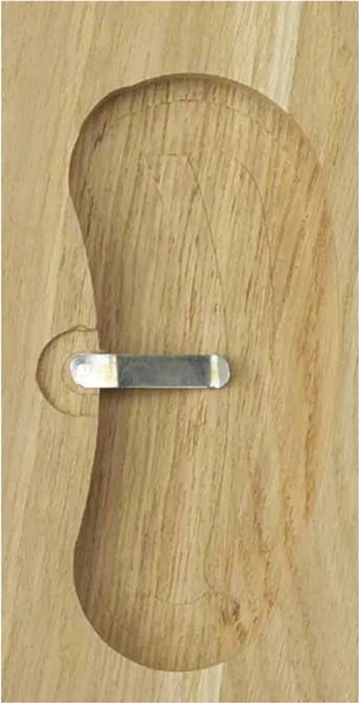 Scudetto Trofeo Capriolo Rovere Scuro 21x12cm | Tavola Intagliata 4 Foglie - 2