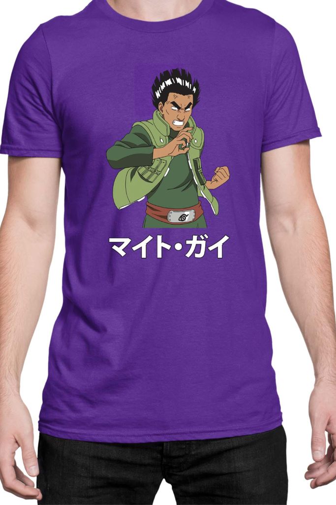 Herren T-Shirt Naruto Might Guy 01, Man 2XL / Lila