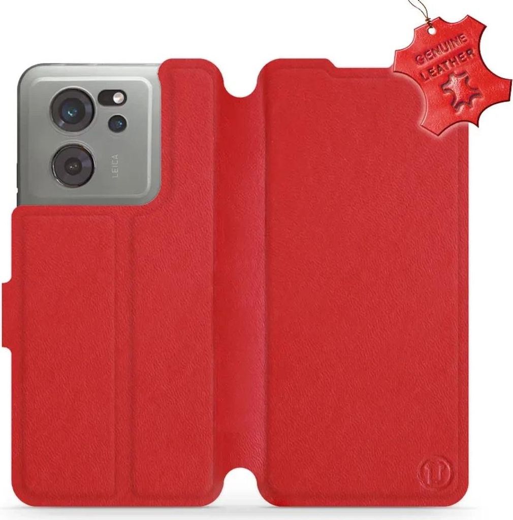 Echtleder Handyhülle für Xiaomi 13T, Mobiwear Leather, Rot Produktbild 