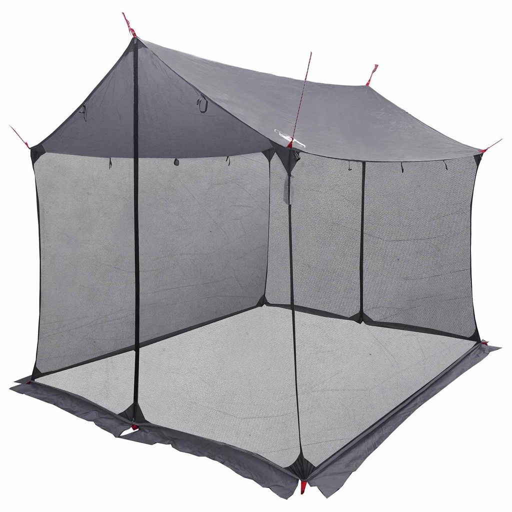 vidaXL Camping-Tarp mit Netzwänden Grau und Orange 270 x 210 x 210 cm