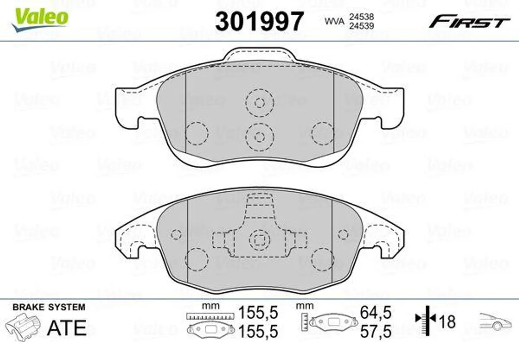 Jeu de plaquettes de frein à disque pour Citroën Berlingo et DS4