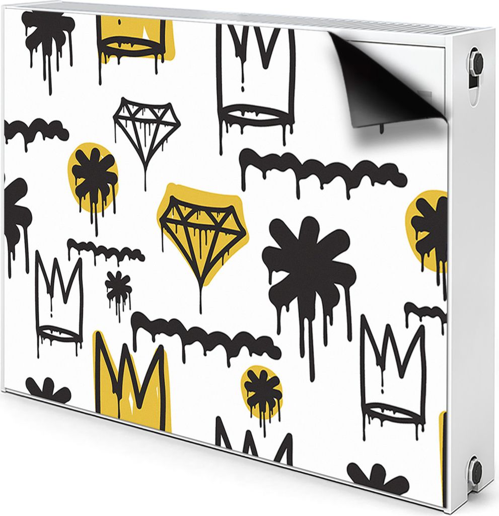 Magnet Heizkörper-Abdeckung Verkleidung Abdeckung Heizkörperabdeckung 90x60 cm - Graffiti, Krone