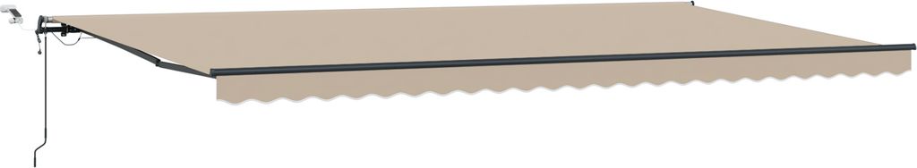 2025 Moderne Automatische einziehbare Markise mit LED in Beige, 600x300 cm - Markisen Hommie44104
