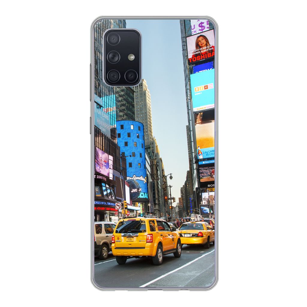 MuchoWow Handyhülle Schutzhülle Hülle für Samsung Galaxy A51 5G New York - Taxi - Gelb Silikon Softcase Handy Hülle - Abbildung