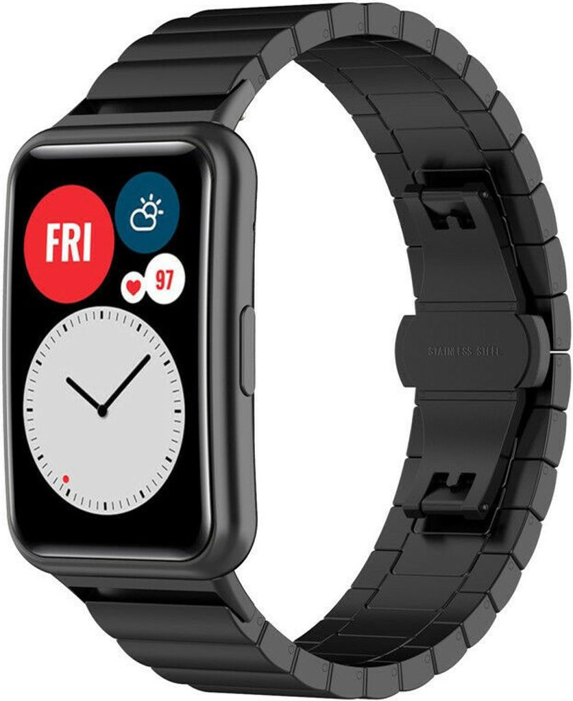 Strap-it Huawei Watch Fit New Metallarmband (Schwarz)