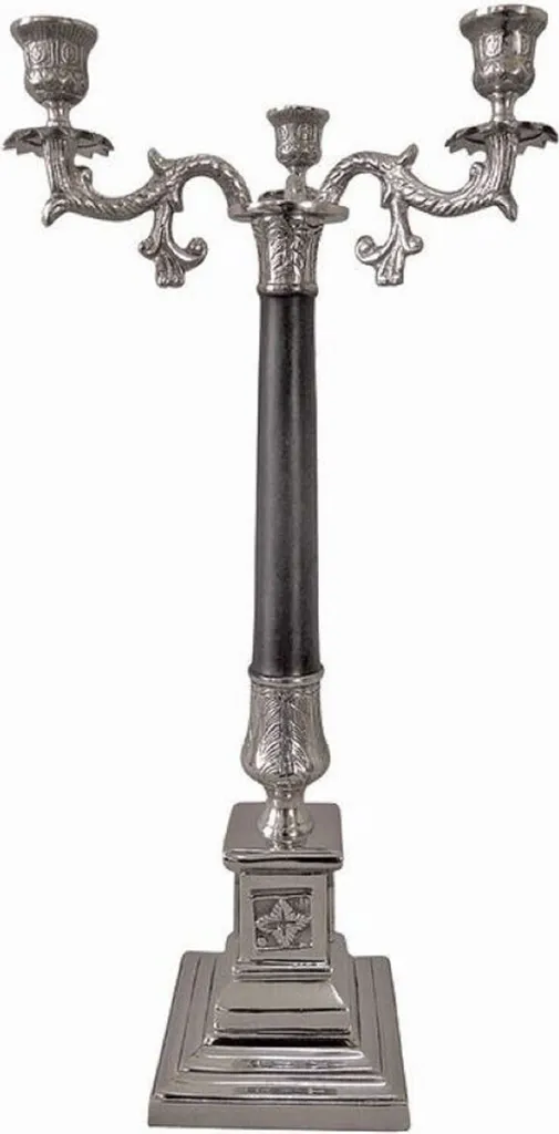 Chandelier Baroque Argenté Noir 65cm pour Décoration Intérieur Chic