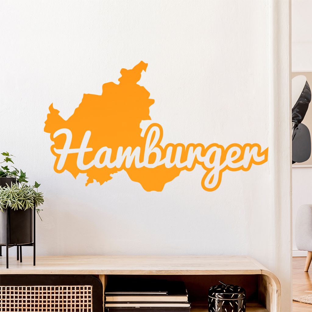Hamburger Herkunft Wandtattoo Wandaufkleber Wall Sticker - Dekoration, Küche, Wohnzimmer, Schlafzimmer, Badezimmer