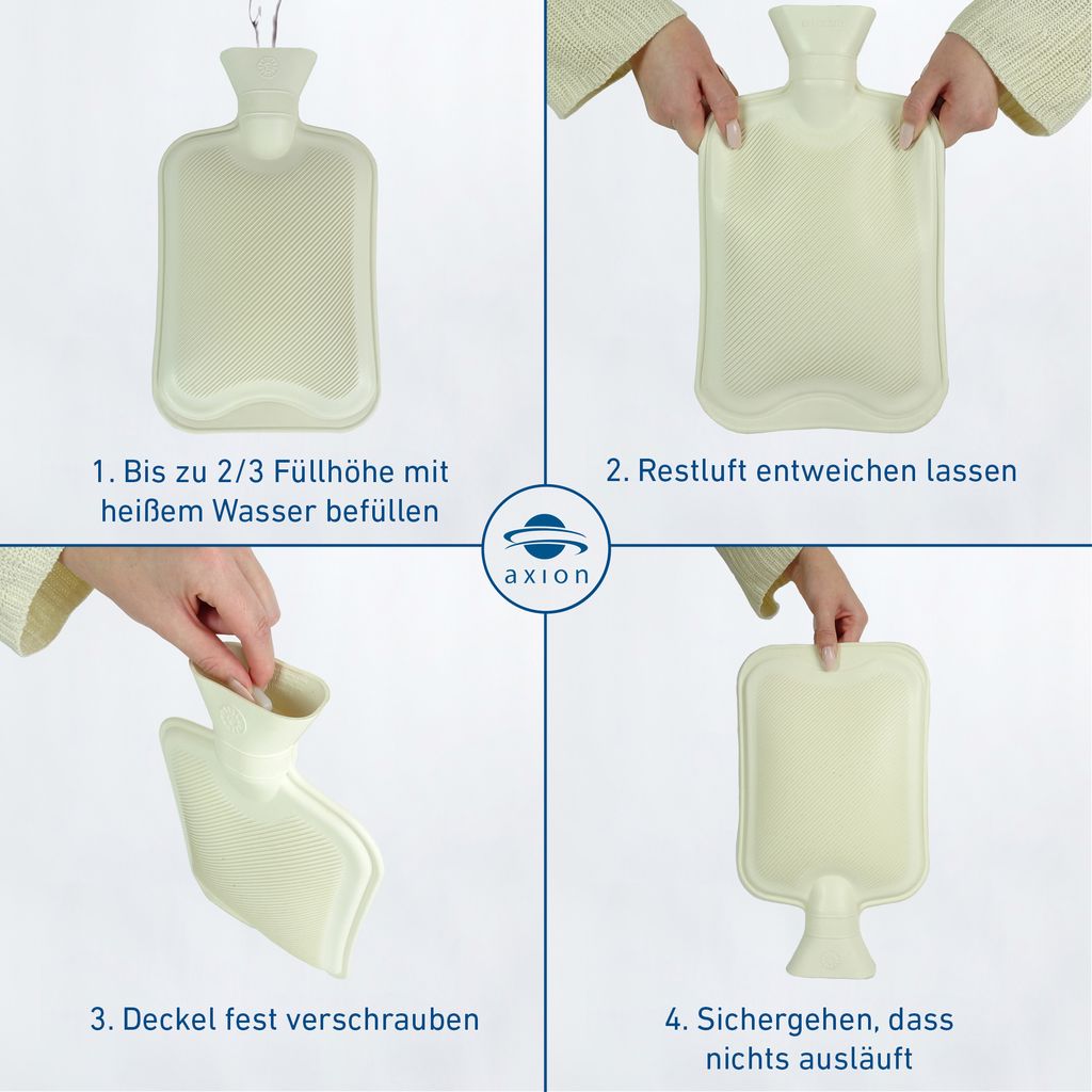 axion® Wärmflasche mit Bezug, Farbe anthrazit / weiß, 33 x Produktbild 5
