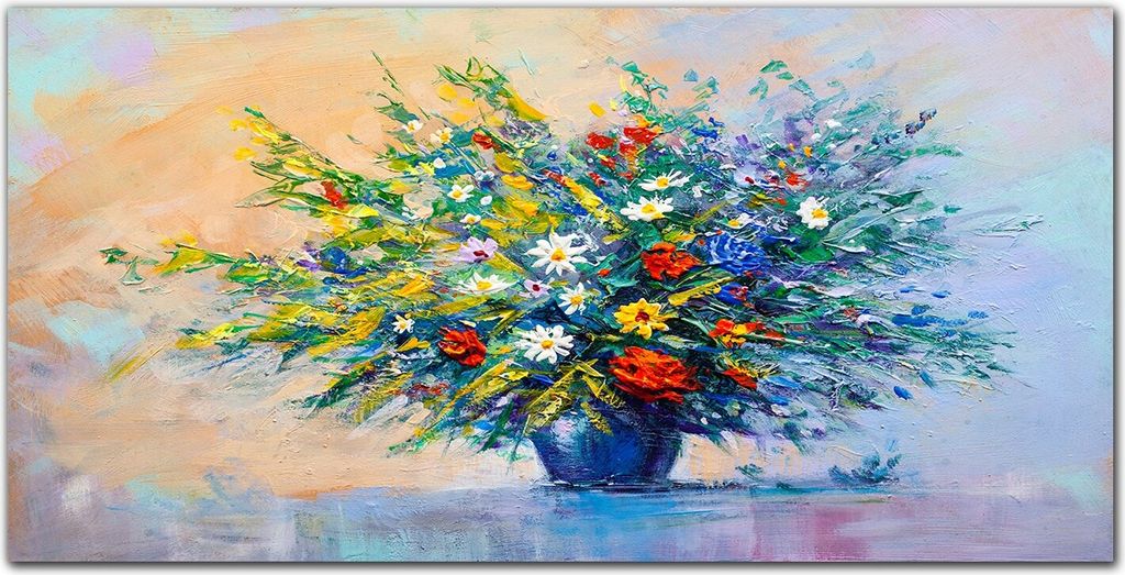 Coloray Küchenrückwand 120x60 Spritzschutz aus Glas - Malerei Blumen