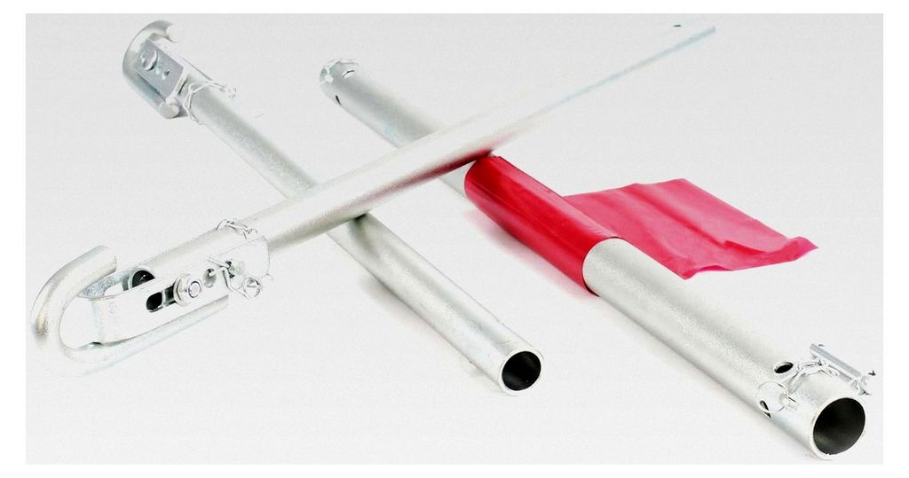 XPOtool Abschleppstange 3-teilig 1,8 m bis 2 t, Abschlepphilfe aus Stahl mit Fähnchen und Tasche