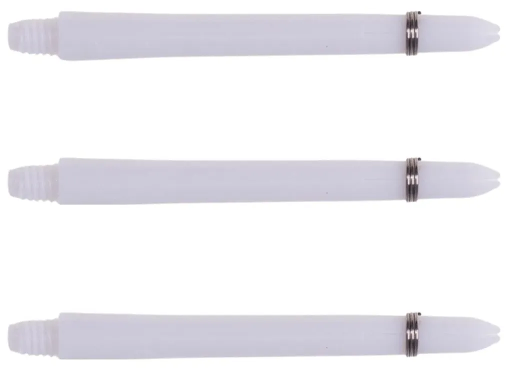 Shafts Fléchettes Karella Nylon Blanc 45mm avec Anneaux Ring Haute Fixation