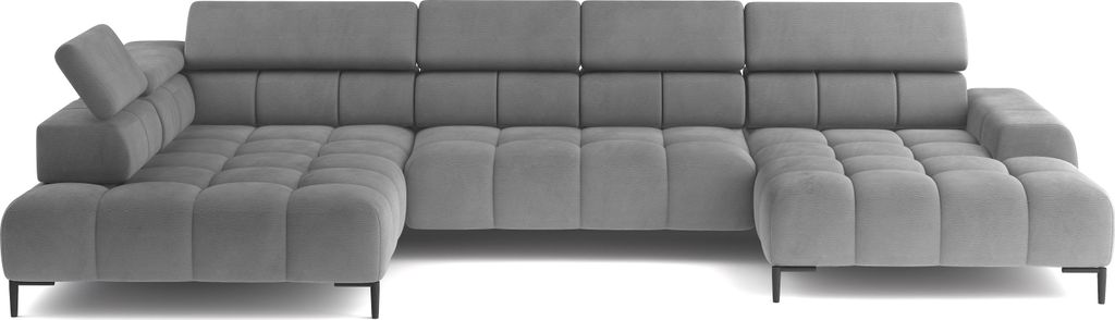 DOMO-HOME Ecksofa PLAZA L mit elektrischer Sitzverstellung 300x216cm | Komfortable U-Form | Verstellbare Kopfstützen | Hochwertige Polsterung | Mo...
