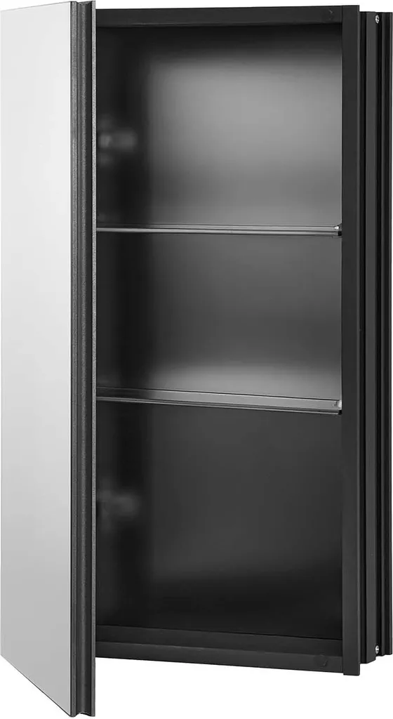 SucceBuy armadietto dei medicinali - 14 x 24 pollici, armadietto a specchio per il bagno con ripiani regolabili, telaio in alluminio per il montaggio a parete o l'installazione