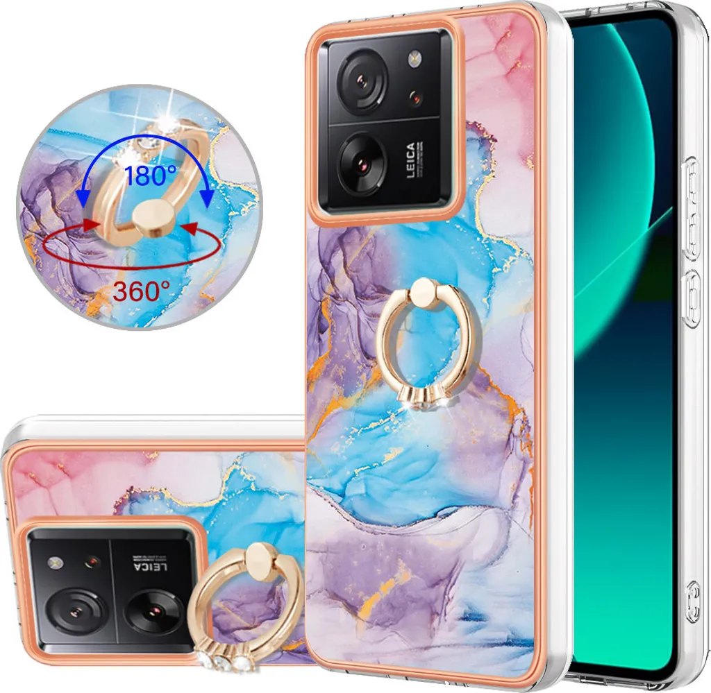 Custodia Protettiva Xiaomi 13T Pro Blu - Silicone TPU con Ring