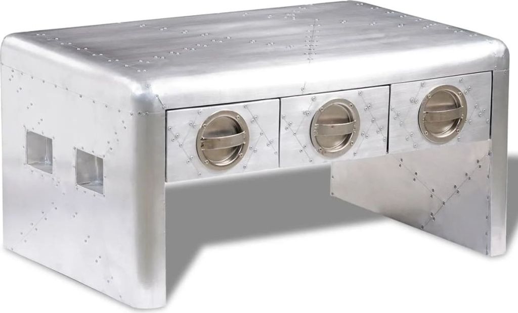 Möbel Couchtisch mit 3 Schubladen Vintage Flugzeug-Stil - Couchtische 242119