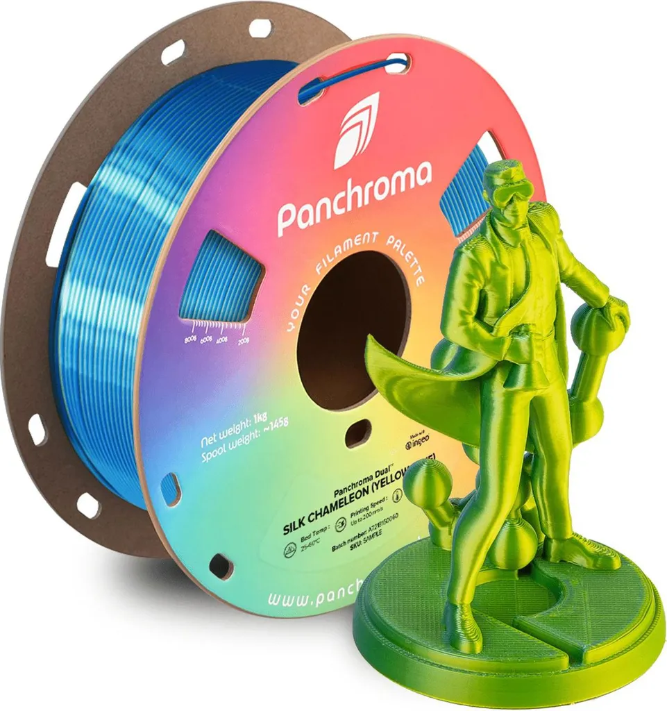 Panchroma™ Dual Silk PLA Camaleonte 1.75mm 1kg | Giallo & Blu Seta