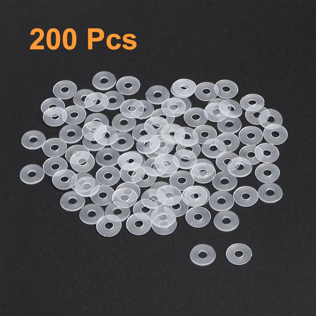 200 Stk. Flache Unterlegscheibe Nylon M3,5 Dichtung 11mm AD 3,5mm ID 1mm Dicke Klar fš¹r Wasserhahn Rohr Wasserschlauch Isolierung Schrauben