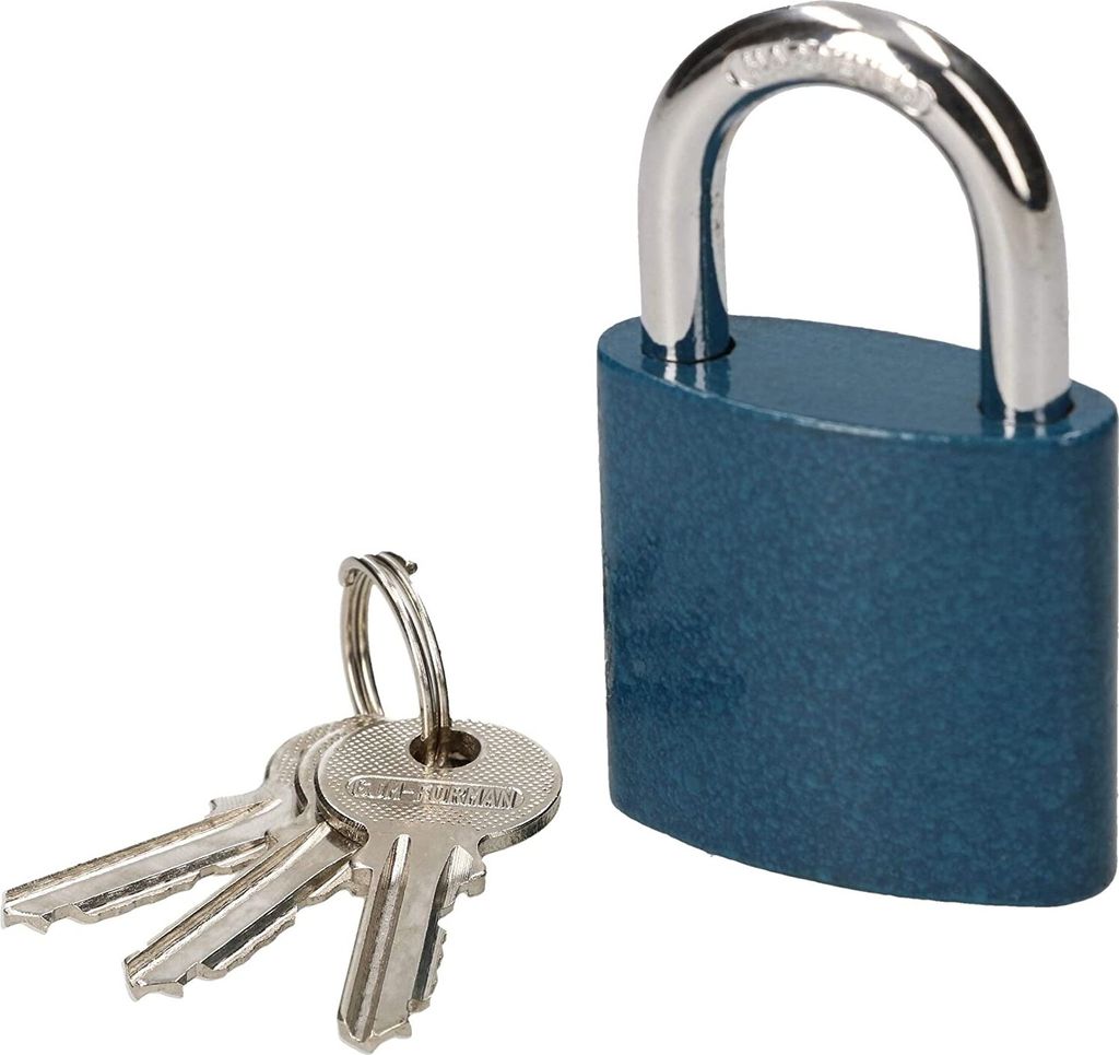 KOTARBAU Gusseisen-Vorhangschloss 40 mm zur Einbruchsicherung Universalschloss Vorhängeschloss Bügelschloss mit Blauem Gehäuse