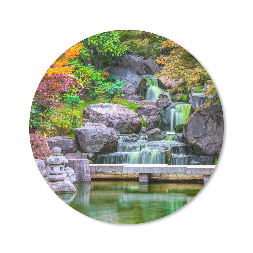MuchoWow Mauspad Mousepad Steine - Wasser - Bäume - Japanisch - Botanisch 20x20 cm - Mousepads - Maus Mat - Pad - Mausunterlage - Schreibtischmatte
