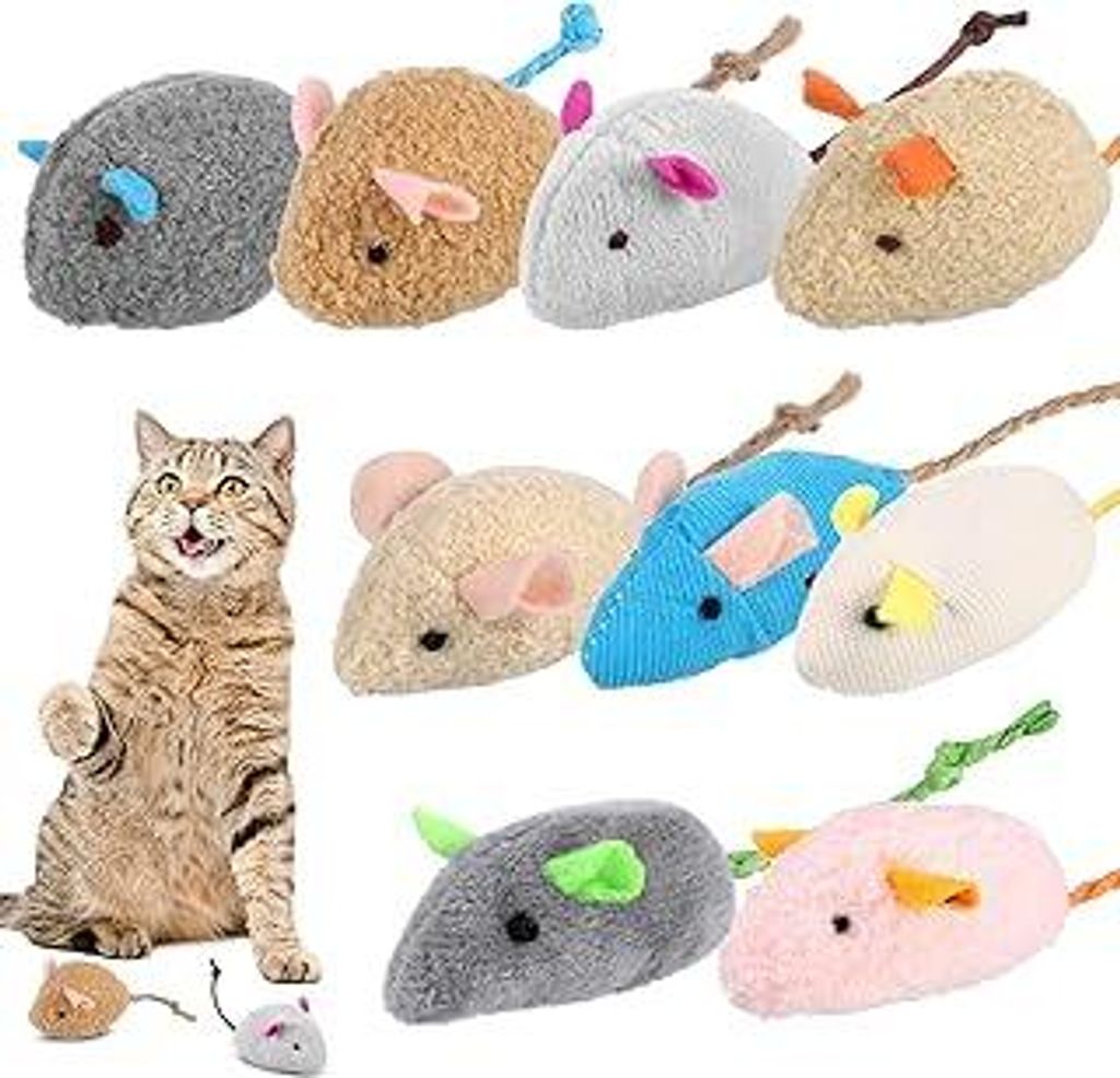 9 Stück Katzenminzen Spielzeug, Plüsch Maus Kitten Spielzeug Katzenspielzeug mit Katzenminze Mäuse Catnip Toy katzenspielzeug fur Katze und Kitten