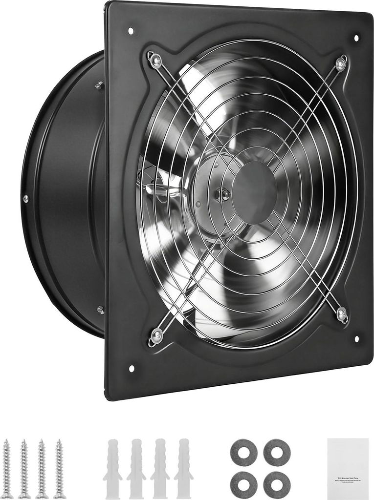 SucceBuy Abluftventilator 350x350 mm, Effizienter Wandventilator mit Drehzahlregelung, 2647 m³/h Luftstrom, 70 W, Geräuscharmer Ventilator für D...