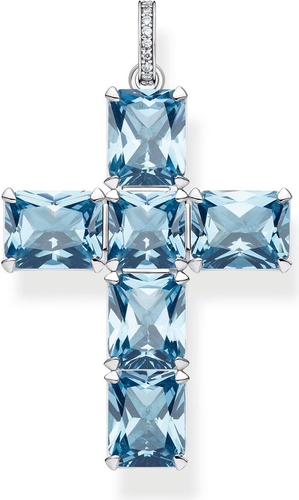 Thomas Sabo PE922-059-1 Anhänger Kreuz Aqua/Weiß 1