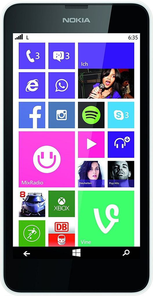 Nokia 635 Lumia, 11,43 cm (4.5"), 854 x 480 Pixel, IPS, 1,2 Produktbild 