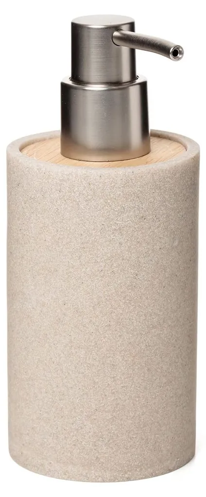 Flacon pompe savon liquide Bora beige - Distributeur design polyrésine
