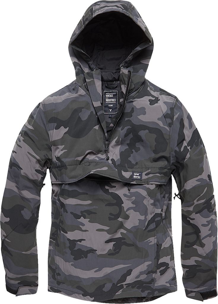 Vintage Industries Shooter Anorak, dunkles camouflage, S