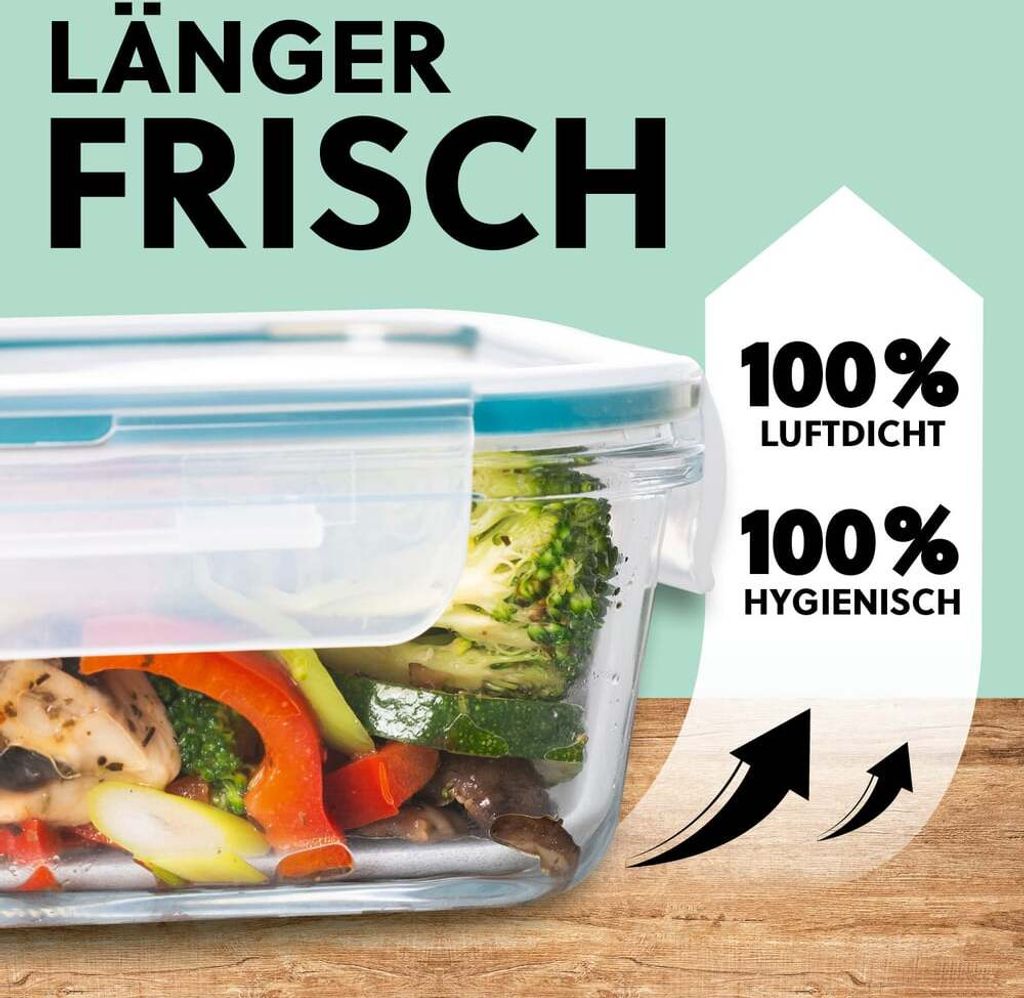 GOURMETmaxx Glas Frischhaltedosen Klick-it 8er Set Produktbild 3