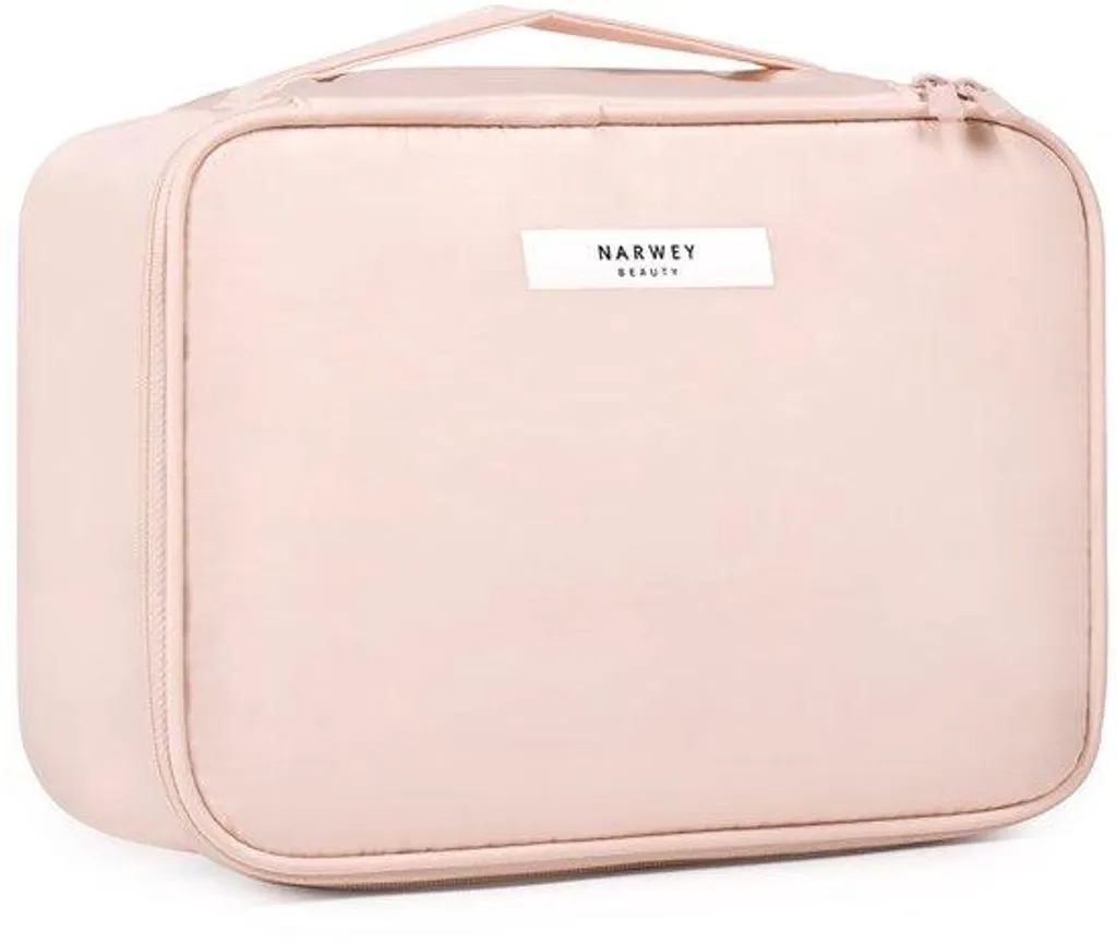 Fini le désordre avec la grande trousse maquillage voyage souple Rose