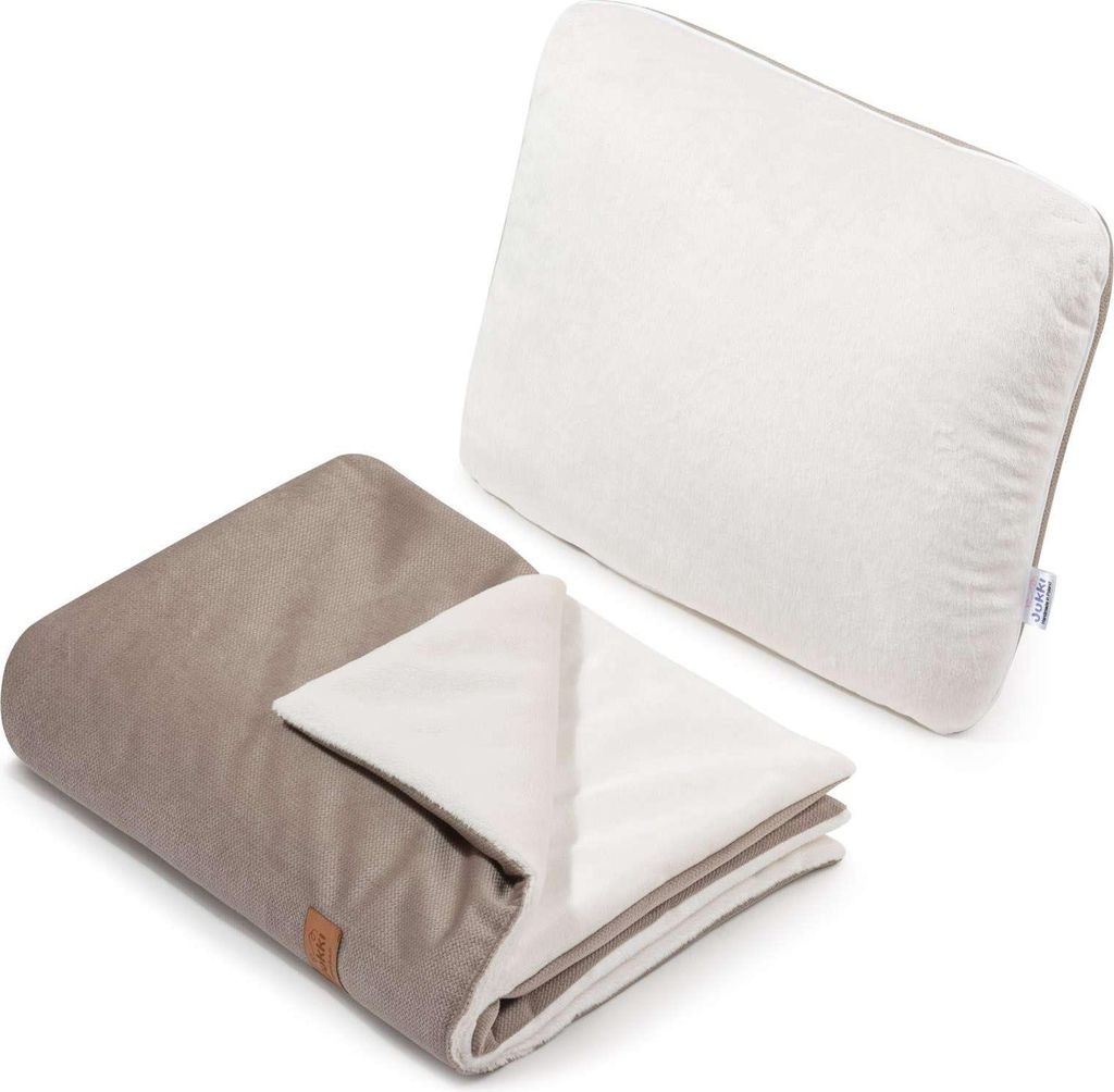 Kinderwagenset – Decke und Kissen – Ecru Plush & Latte Produktbild 