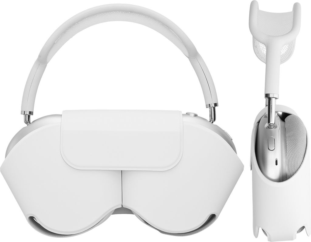 kwmobile Hülle für Apple AirPods Max / AirPods Max 2 Case - weiches Polyester Kopfhörer Cover - Sleep Mode kompatibel - Weiß