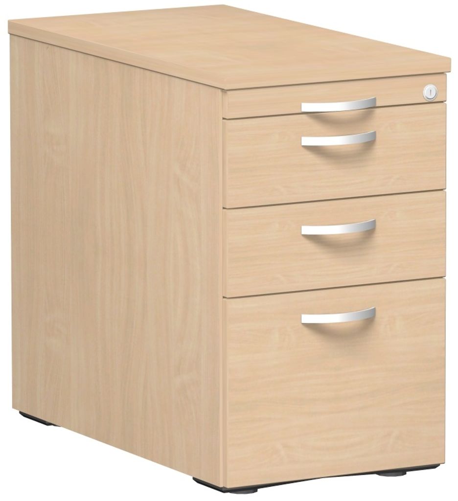 Geramöbel Standcontainer mit Hängeregistratur und 2 Metall-Schubfächern, mit Utensilienschubfach, Metall-Rollschubführung, Zentralverriegelung,...