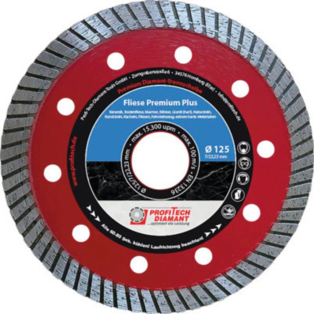 Diamanttrennscheibe Profitech Diamant Fliese Premium Plus Ø 125x22,23 mm