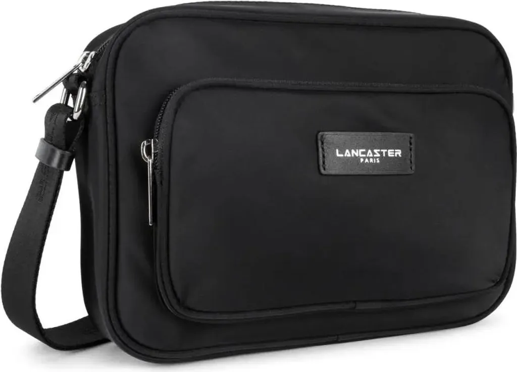 Sac bandoulière Lancaster Basic Vita Noir - Besace Zippée Format L - 4
