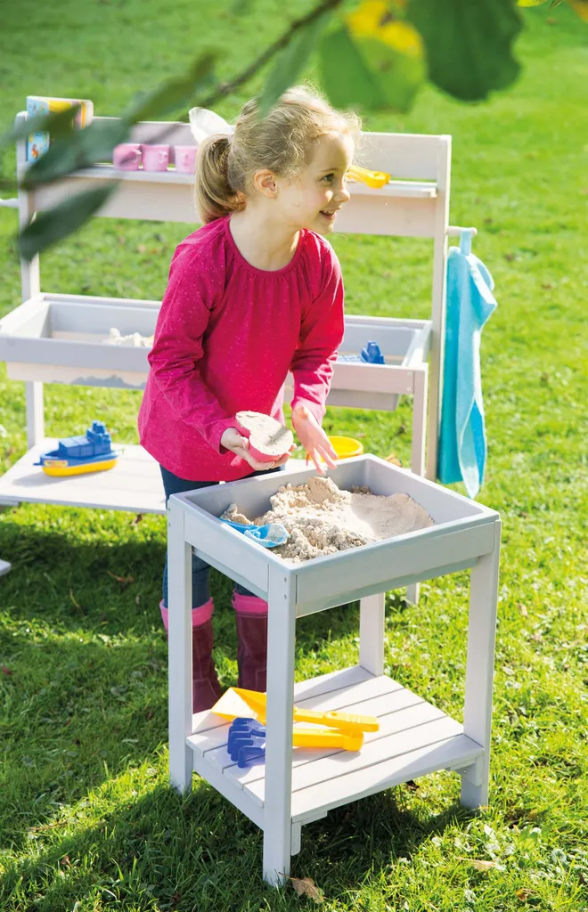 Table de Jeux Tiny en Bois Massif Gris pour Sable et Eau Extérieur - 3