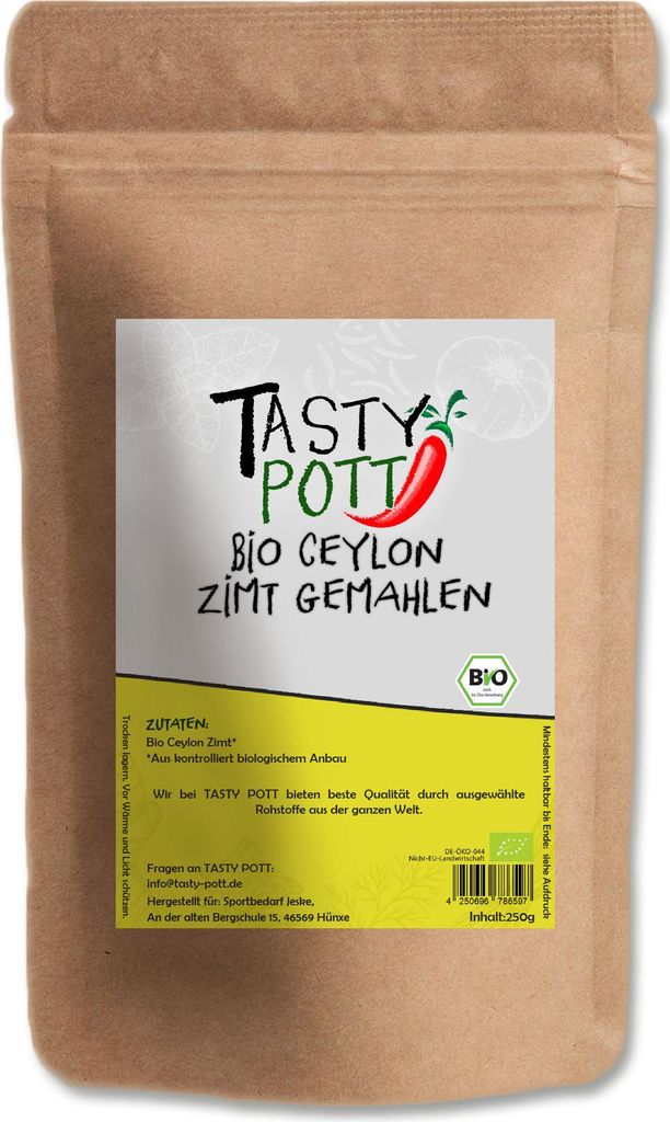 Tasty Pott Ceylon Zimt gemahlen Nachfüllbeutel 500g