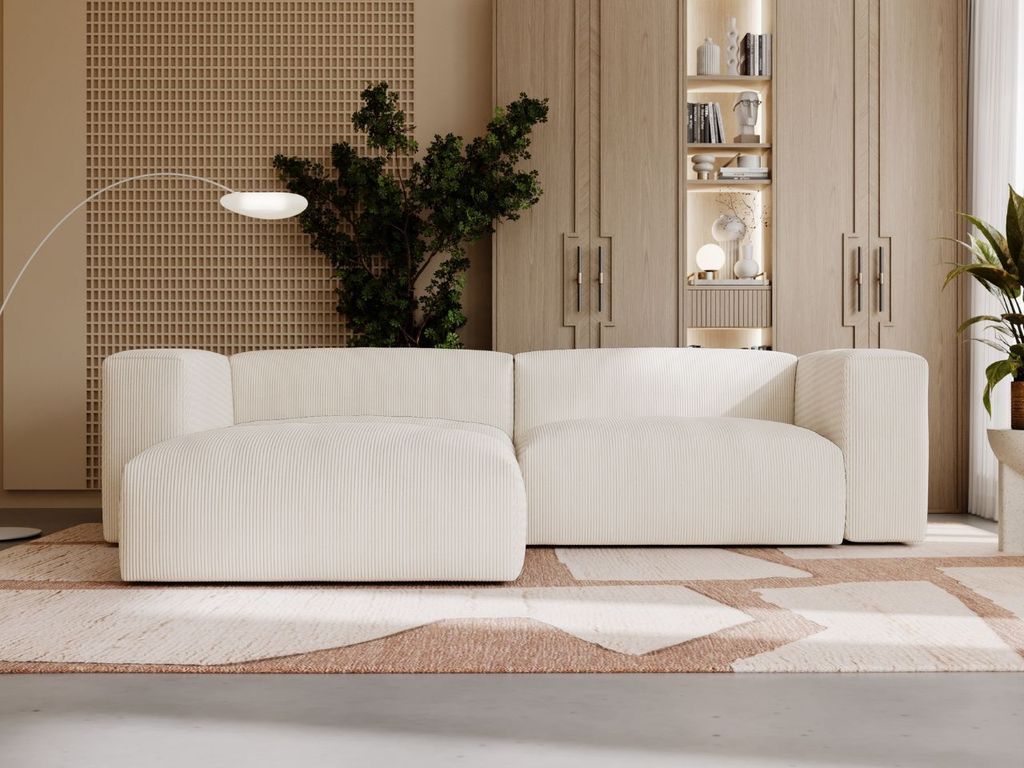 GrainGold Ecksofa L-Form Landi Links - Moderne Cord Produktbild 