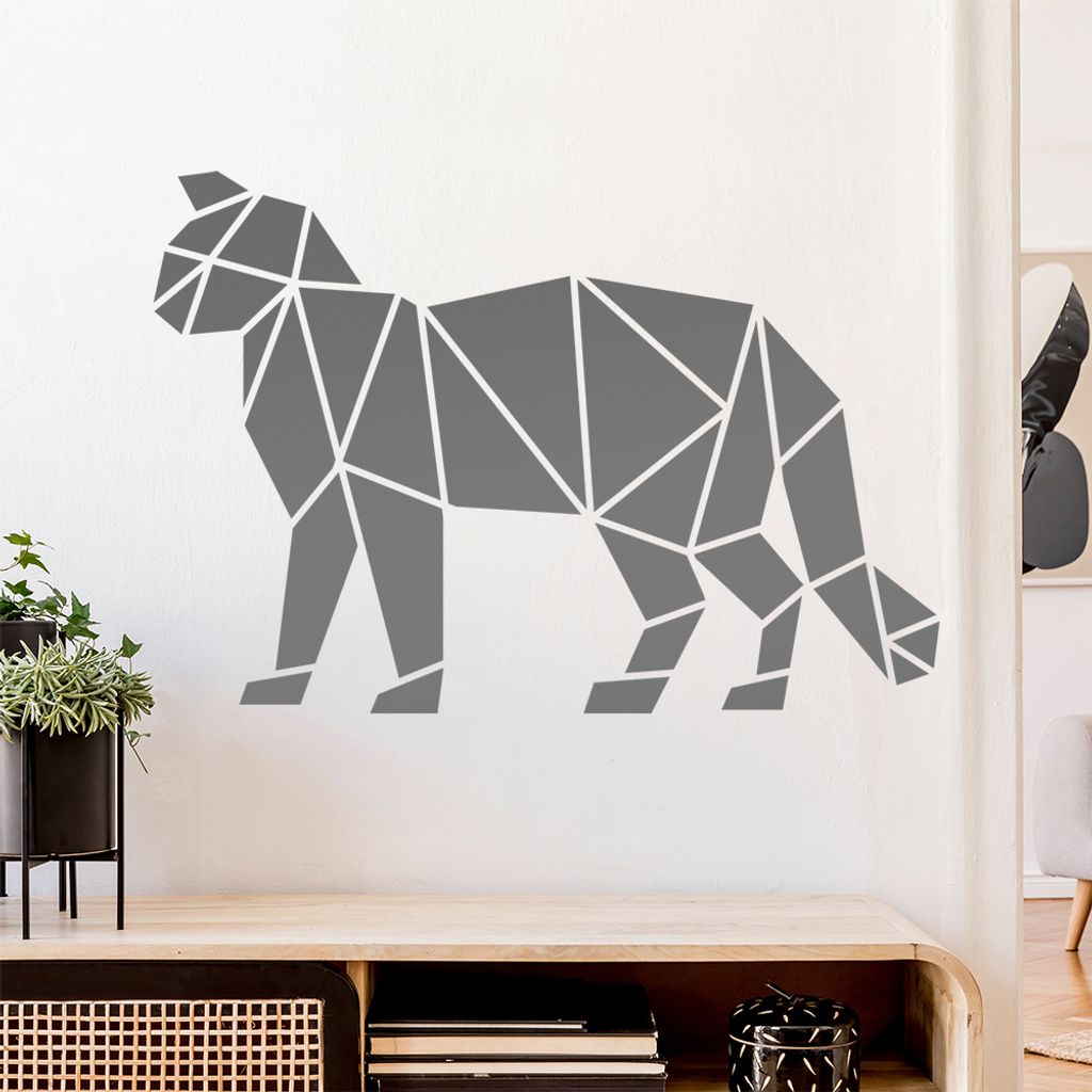 Papierfalten Katze Wandtattoo Wandaufkleber Wall Sticker - Dekoration, Küche, Wohnzimmer, Schlafzimmer, Badezimmer