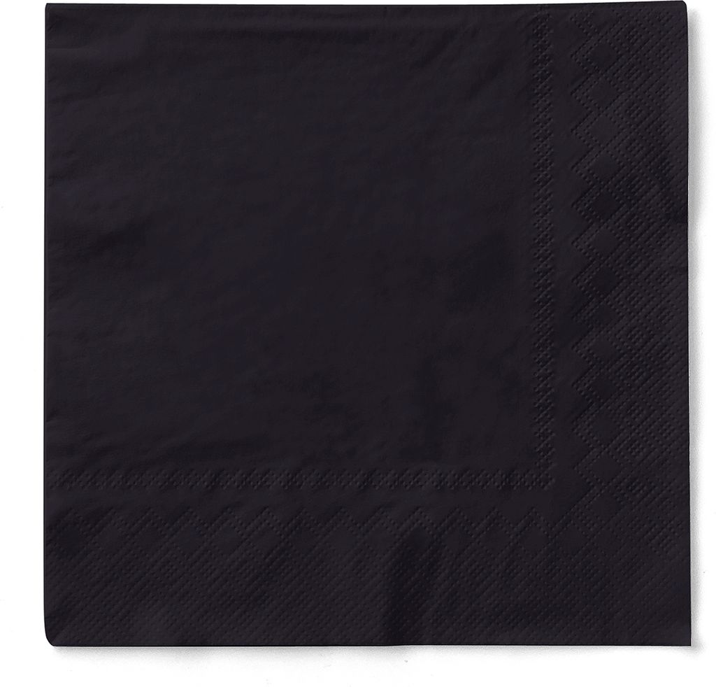 Tissue Serviette Schwarz, 33 x 33 cm, 3-lagig, 100 Stück - Mank