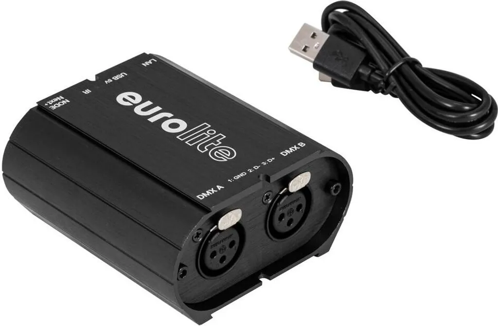 Interface DMX 512 Canaux Double Sortie EUROLITE USB LAN Mode Réseau