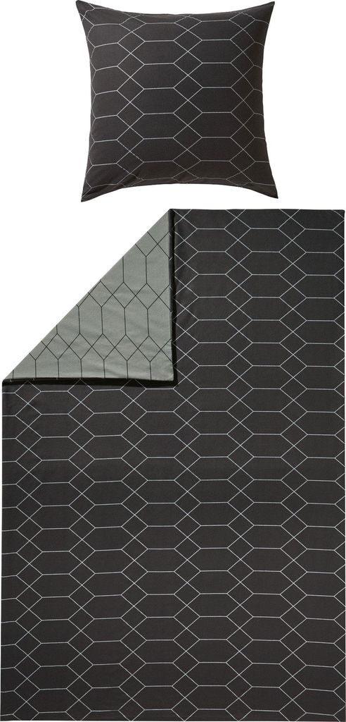 REDBEST Wendebettwäsche anthrazit 1x 155x200 cm + 1x 80x80 cm
